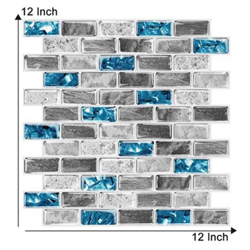 Kitchen Backsplash Self-Adhesive Textured Tile Stick On Vinyl Tiles Decorative Wall Tile For Kitchen Bathroom Laundry