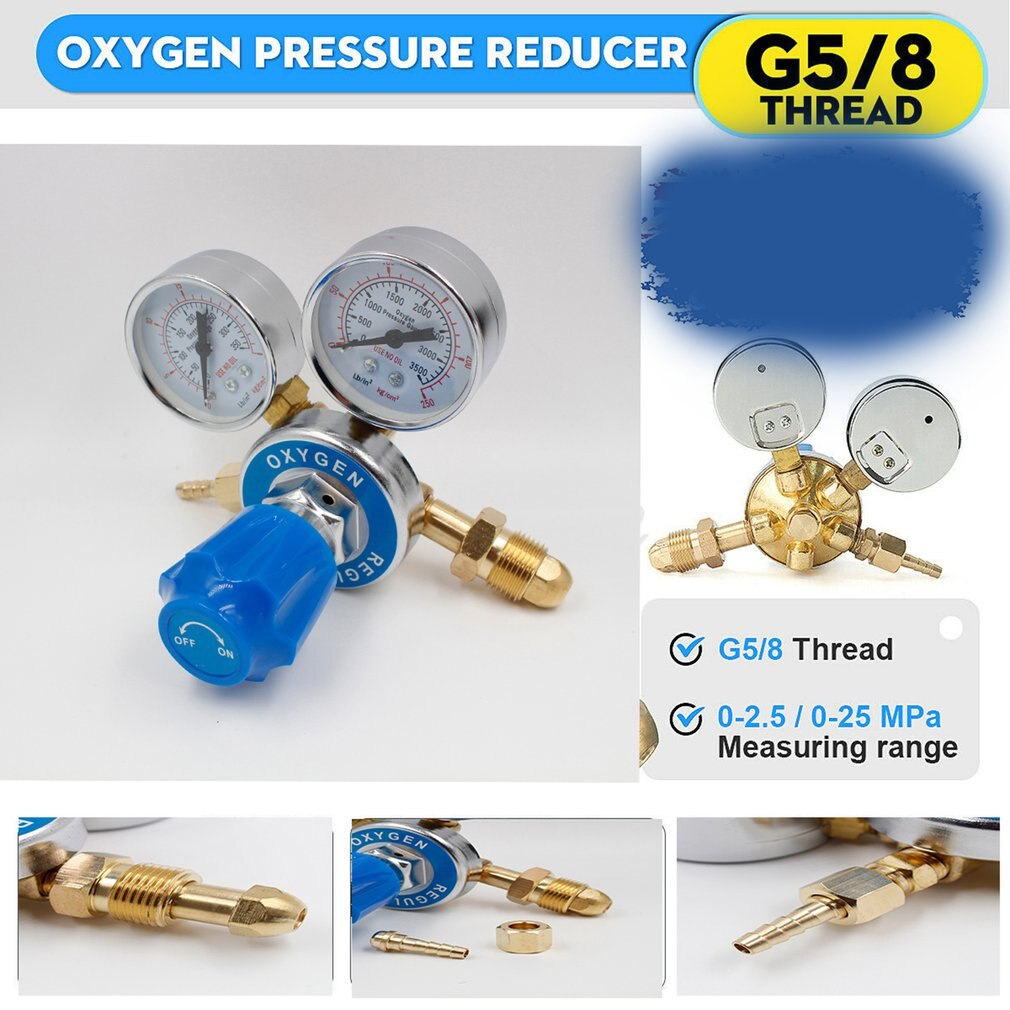 Argon Oxygen/Acetylene Regulator Reducer Mig Flow Meter Pressure Gas Solid Brass Welding Fit Victor Gas Torch Cutting