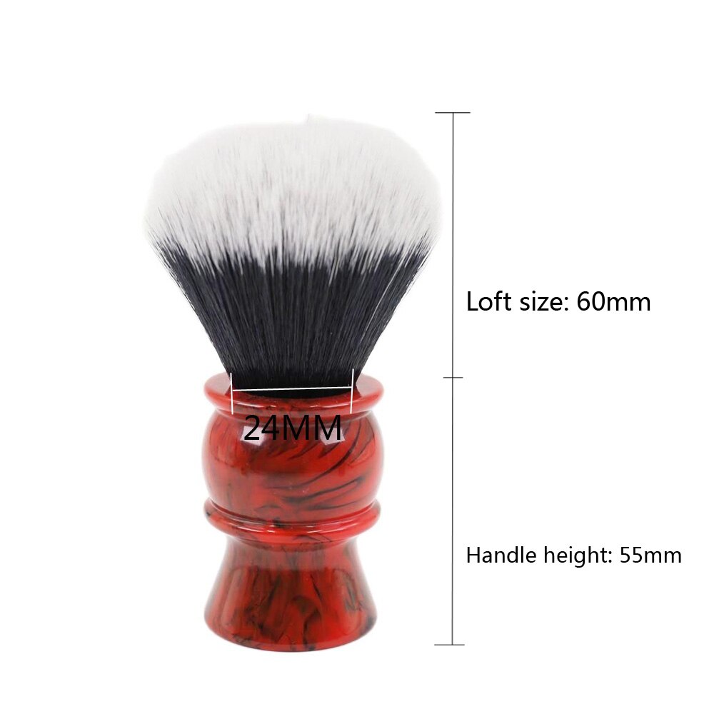 Yaqi-Blaireau de rasage avec manche en résine pour homme, poils synthétiques, bon nœud de smoking, 24mm