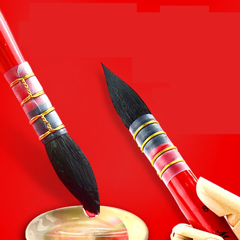 Pincel de pelo de ardilla hecho a mano para artista, pincel de acuarela pintado a mano, pinceles puntiagudos para acuarela Gouache Wash Mop Pen 1901