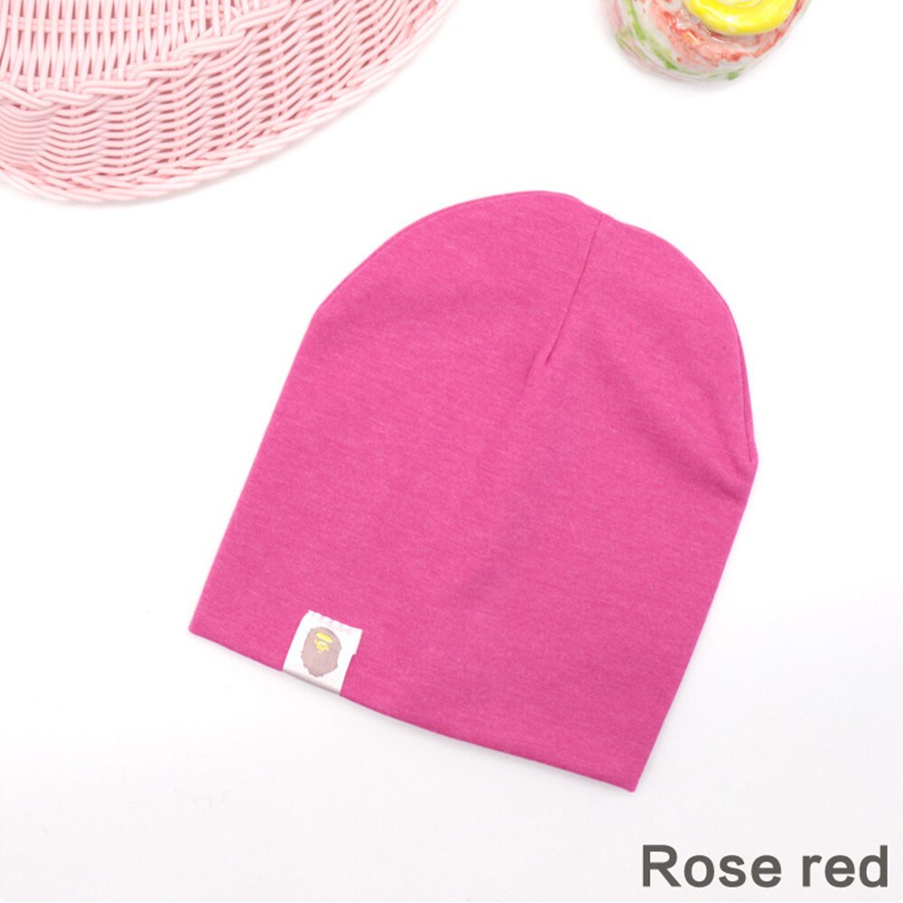 Hat Novelty Hip Hop Baby Street Dance Cotton Spring Autumn Scarf Boys And Girls Solid Color Children Warm Winter Cap: rose Red