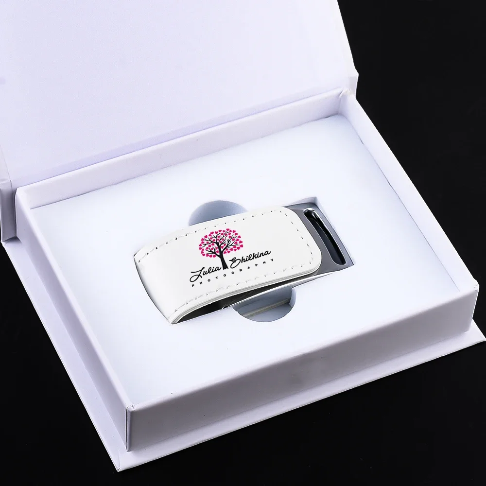 Kostenloser Farbdruck, Geschenkbox, USB 2.0-Blitz-Laufwerk, 128 GB, individuelles Logo, Leder-Stift-Laufwerke, 64 GB, echte Kapazität, Erinnerung Stock, 32 GB U-Disk