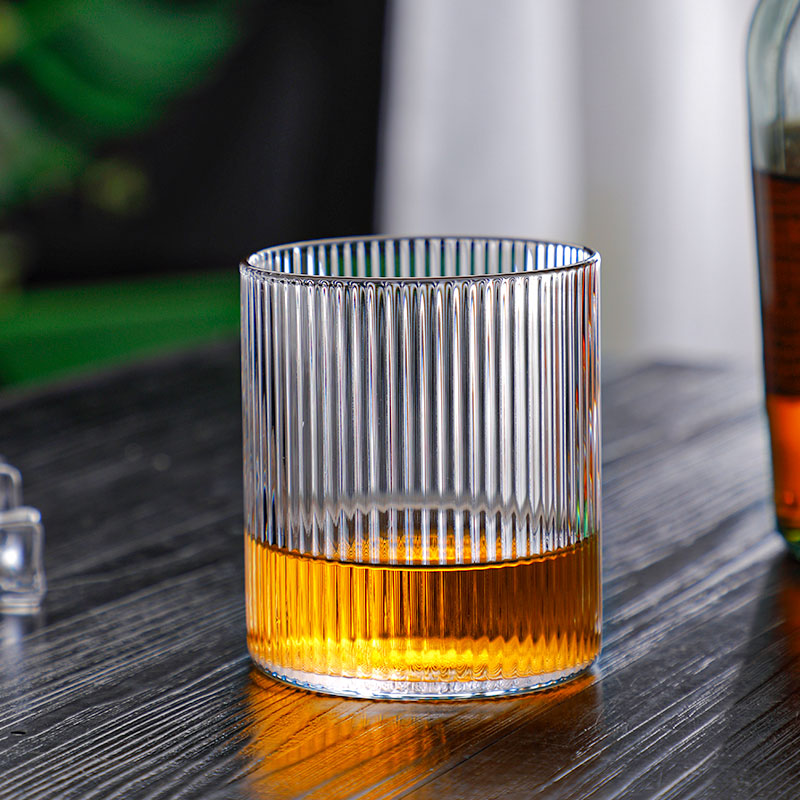 Japansk glass kopp juice drikke kaffekopp vertikalt mønster gjennomsiktig whiskyglass håndlaget
