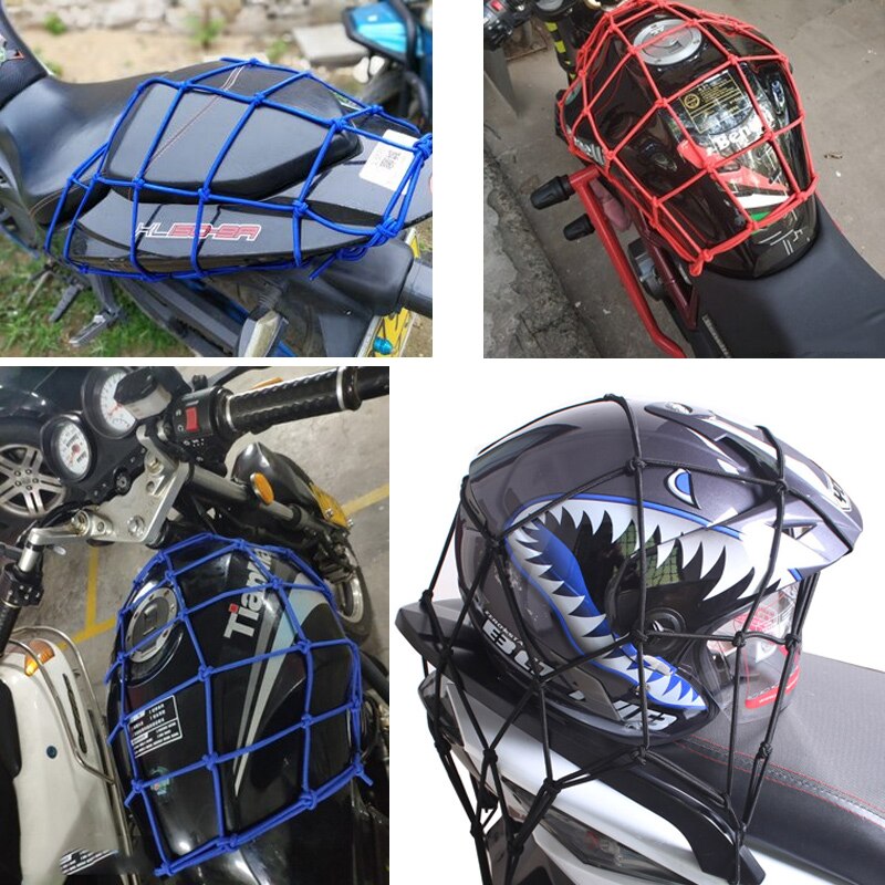 Accesorios elásticos para motocicleta soporte para casco de casco, malla elástica para tanque de equipaje, para KTM, ATV, bicicleta, 30x30CM