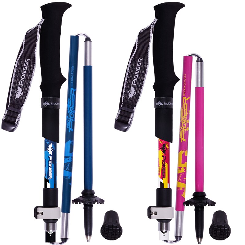 1 Piece Portable Folding Carbon Fiber Ski Pole Outdoor Ultralight Collapsible Adjustable Ski Nordic Walking Stick Snowboard