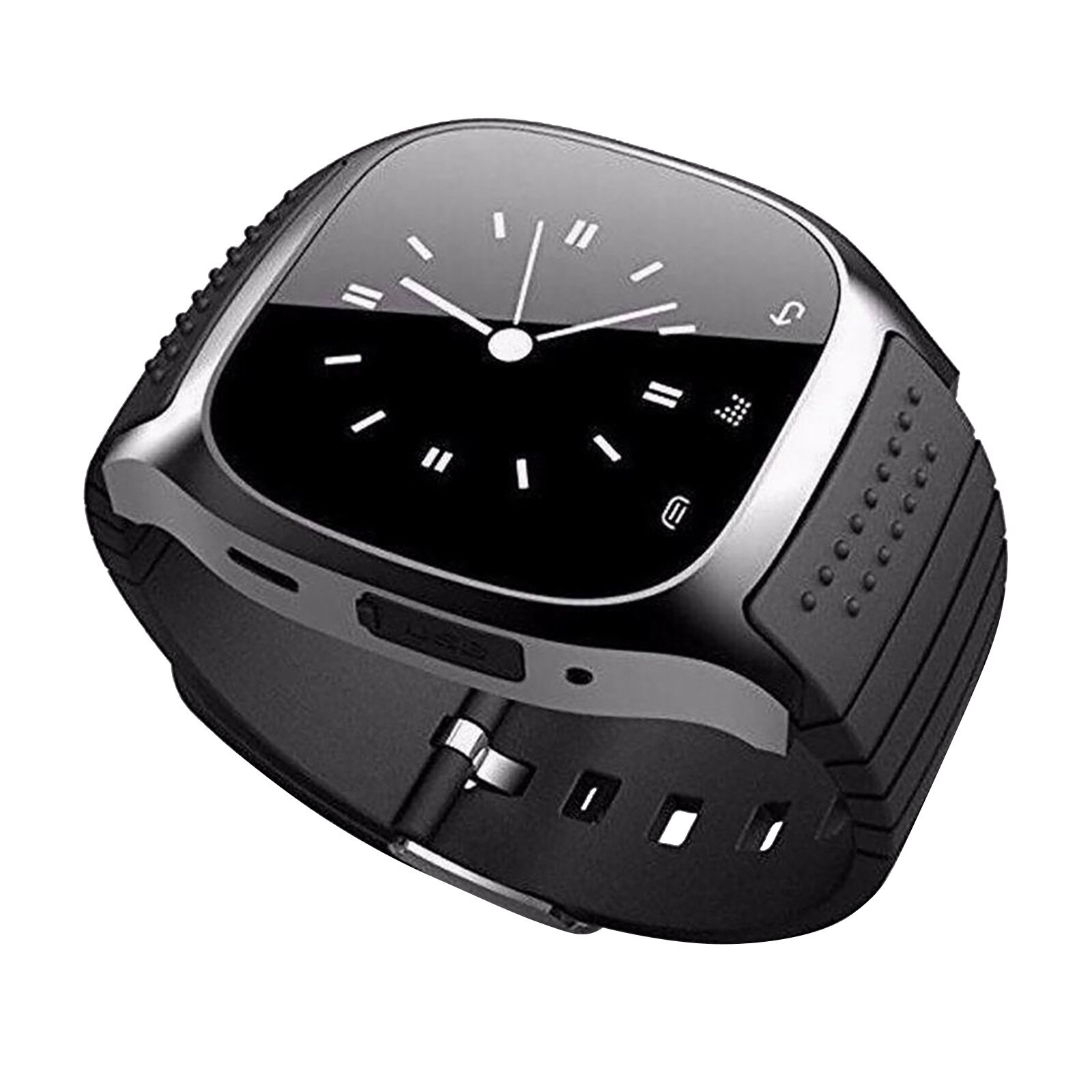 Reloj inteligente a la para hombre y mujer, accesorio de pulsera resistente al agua con Bluetooth, compatible con Android e iOS, Simple: Black