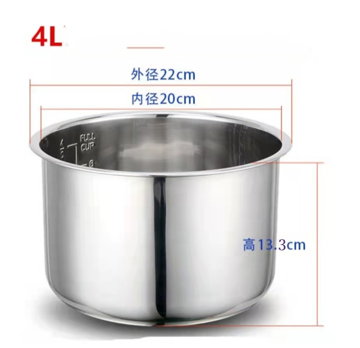 Pressure Cooker 6L Inner Pot Rice Pressure Cooker Liner Stainless Steel Inner Pot Minute Pressure Cooker Liner Rice Cooker Liner: army green