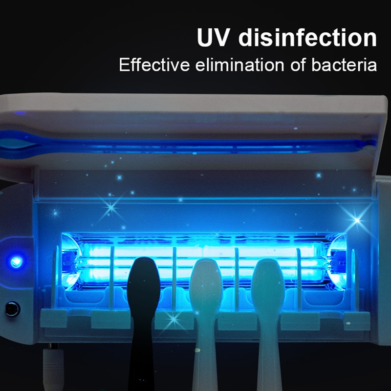 Antibakterier ultraviolet automatisk tandpasta dispenser squeezer tandbørste holder sterilisator badeværelse tilbehør