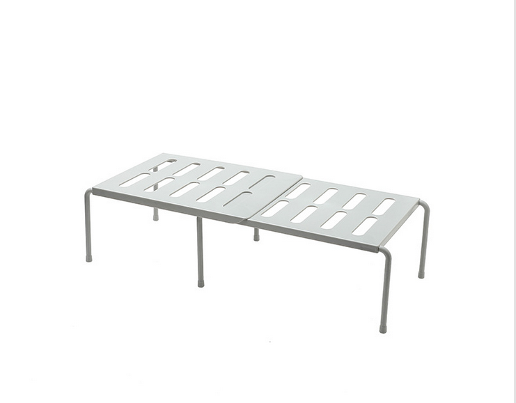 ABS Expandable Kitchen Storage Rack Home Closet Shelf Adjustable Cabinet Organizer Dish Cookware Holder Space Saving: Gray