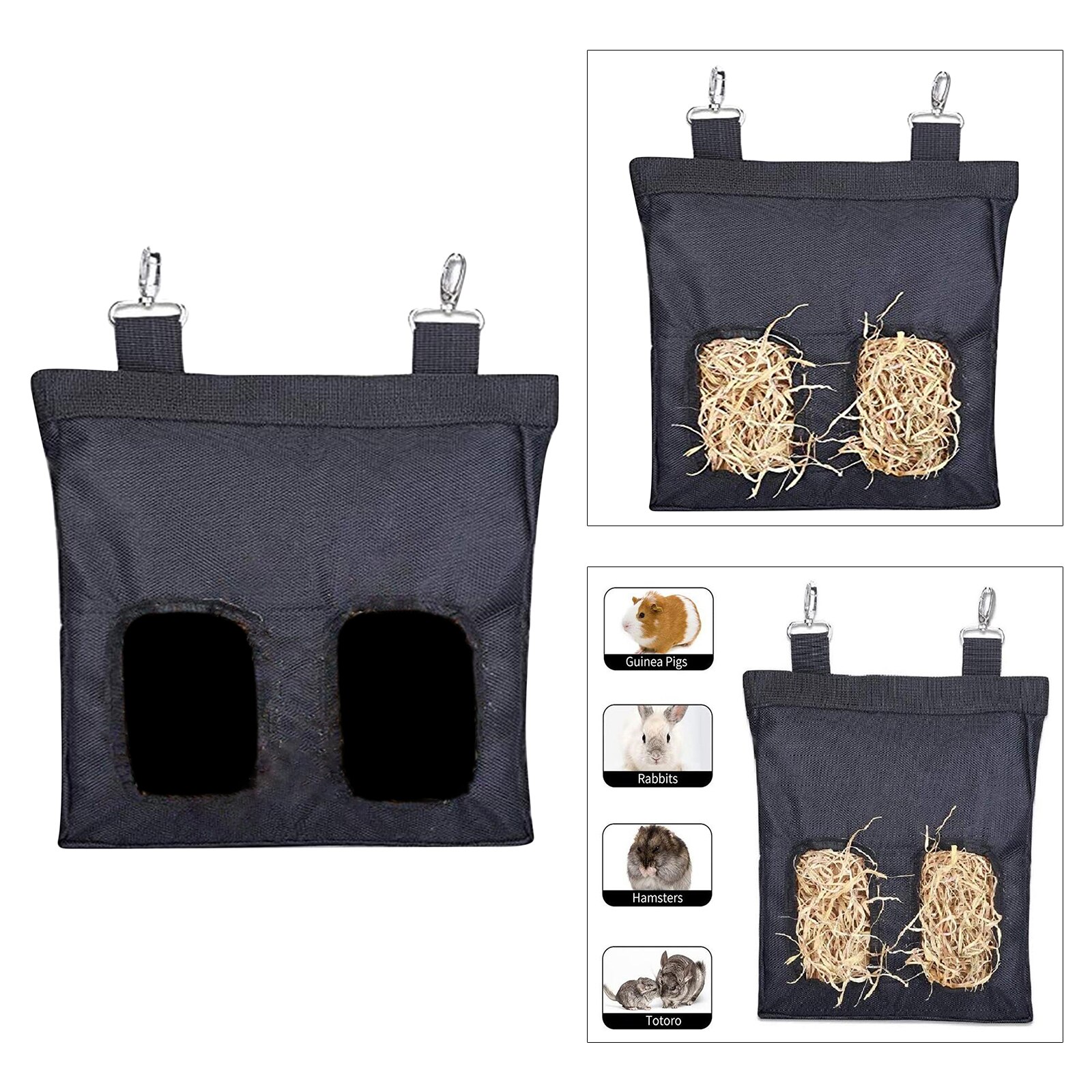 Ing Cavia Konijnen Hooi Bag Feeding Feeder Rekken-2 Openingen-23X28Cm