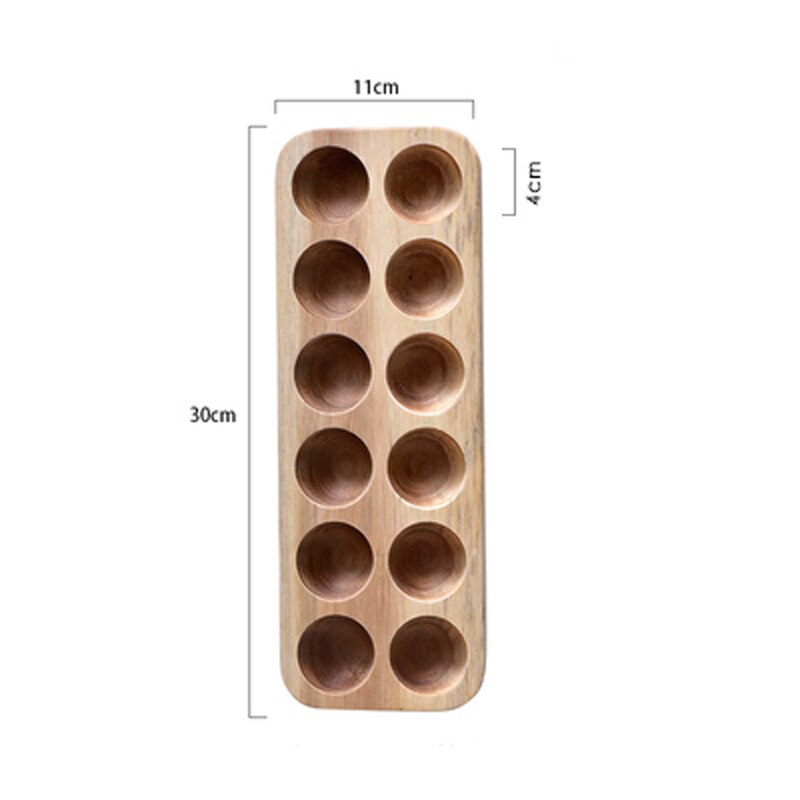 Caja de almacenamiento de huevos de madera de estilo Simple, bandeja de huevos de cocina para el hogar, organizador para el hogar, soporte para huevos, herramienta de cocina, accesorios de decoración: C