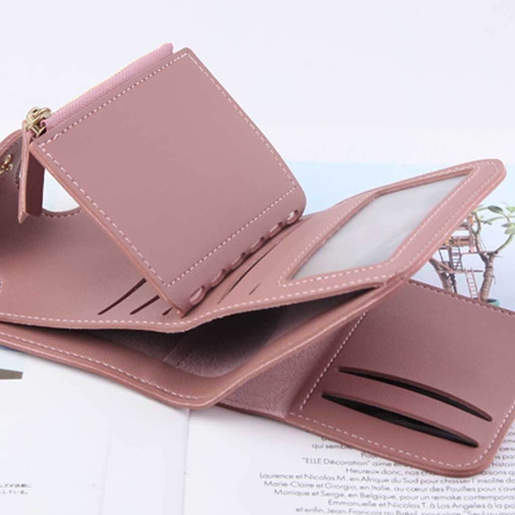 Frauen Leder Flip Brieftasche Fall Einfarbig Casual Eimer Tasche Handtaschen Frauen Kurzen Münze Geldbörsen Halter Brieftasche Fall