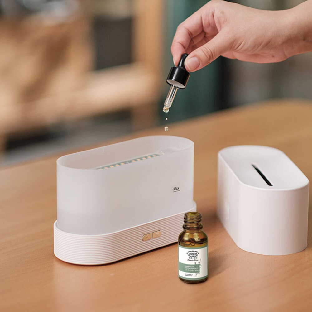 Draagbare Mute Vlam Licht Luchtbevochtiger Stille Aroma Diffuser Huishoudelijke Kantoor Kamer Water Mist Maker Essentiële Oliën Spuit