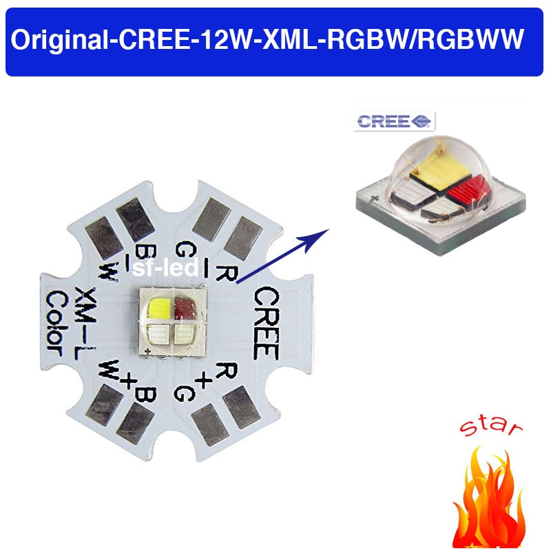 Cree XLamp XML XM-RGBW RGBWW RGB + Koel/Warm Wit 12w 4 chip LED Emitter Lamp Gemonteerd op 20mm Star PCB Voor Fase Licht