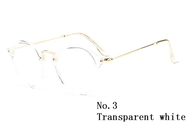 Gafas redondas transparentes con montura transparente para mujer, anteojos para miopía, montura de gafas para hombre, gafas ópticas contra rayos azules,: transpanent white