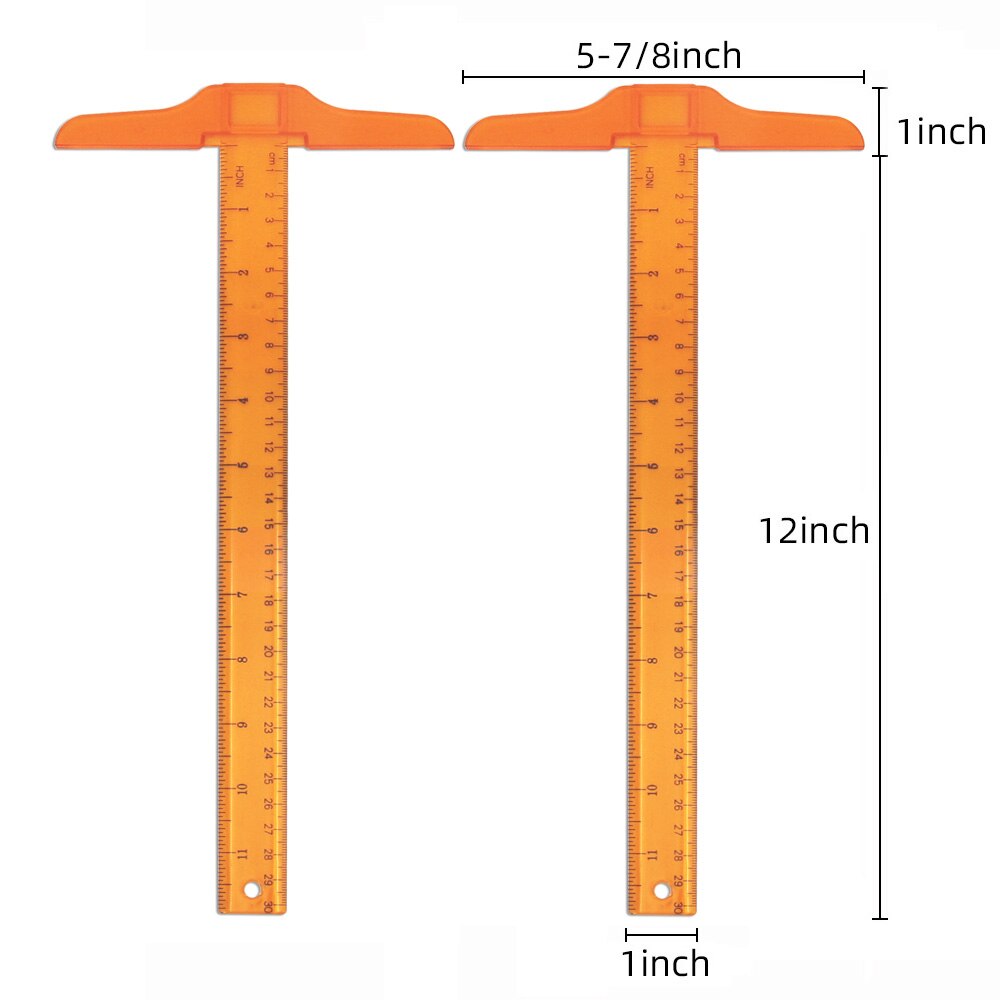 30 centimetri t-righello disegno disegno righello 90 gradi disegno t-righello cm in costruzione ad angolo retto in parallelo linea di luce e portatile a due set di: Orange