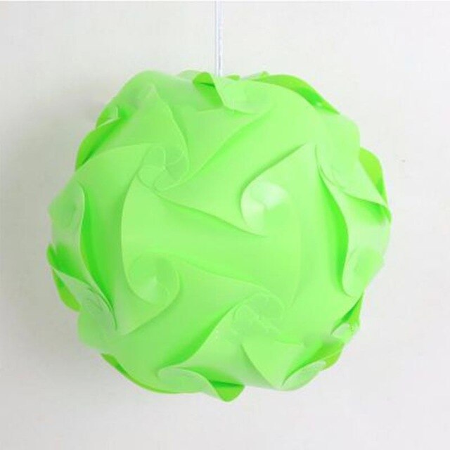 Bricolage moderne boule lampe abat-jour abat-jour Art déco coloré Puzzle pendentifs lumière ombre bricolage plafond moderne diamètre 30 cm: green