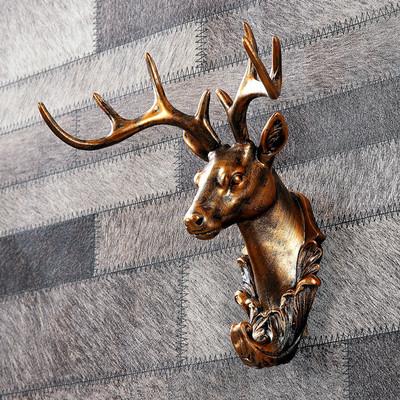 Retro dyr vægkrog indretning boligtilbehør harpiks kroge kunst guld hjorte hoved kåbe krog hjem bar udsmykning: 11