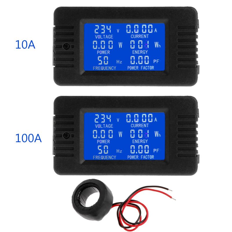 6in1 Digitale Ac 80 ~ 260V Power Energy Monitor Spanning Stroom Kwh Watt Meter 100A Instrumenten En Apparaten