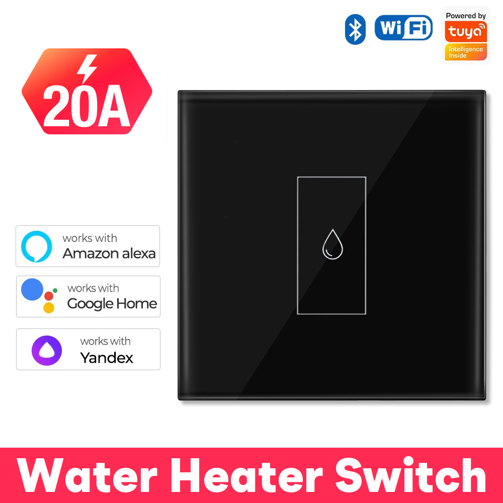 Wifi Smart Boiler Schakelaar Boiler Stroomonderbreker Touch Panel Timer Spraakafstandsbediening Werkt met Alexa Google Home: green