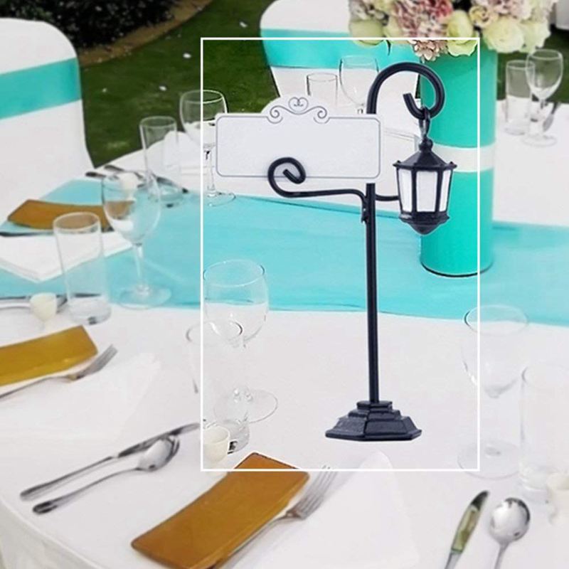Soporte de tarjeta con forma de farola para , boda, recepción, lugar, número, nombre, mesa, menú, foto, Clip, 5 piezas