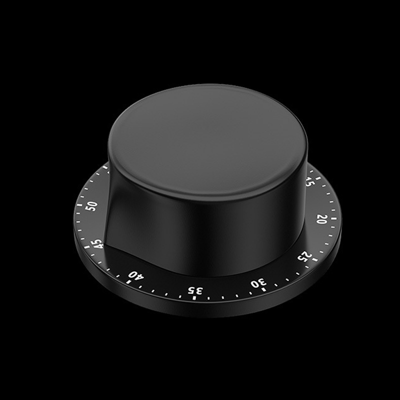 Temporizador de cocina mecánico magnético, reloj de cuenta regresiva de acero inoxidable de 55 minutos para el hogar, la oficina y los lugares públicos: Negro