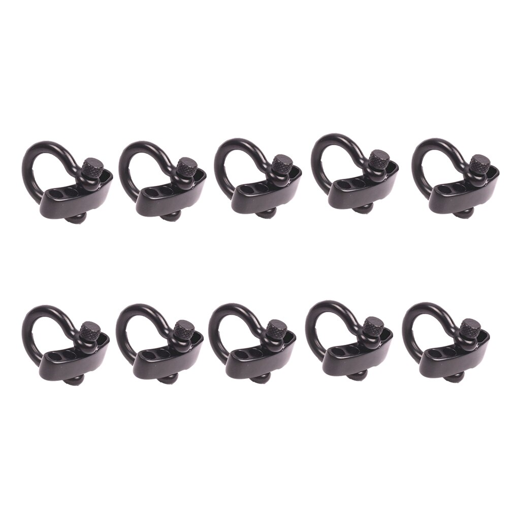 10pcs Adjustable D Shackles Buckle Sets U-Shaped Stainless Steel Shackles for Paracord, Outdoor Rope Survival