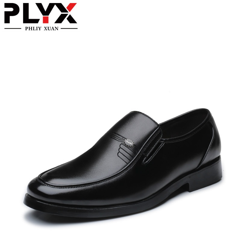 PLYX chaussures en cuir noires pour homme grande Grandado