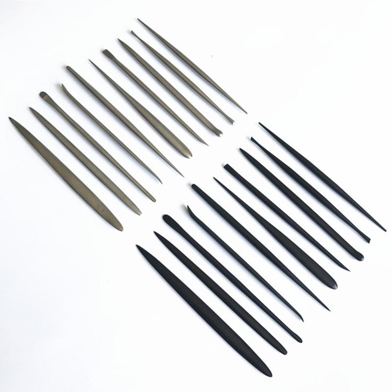 10 Pcs / 1 Set Black Metal Silver Clay DIY Accessories Dough Decoration Carving Pottery Ceramic Polymer Sculpting Tools Needle