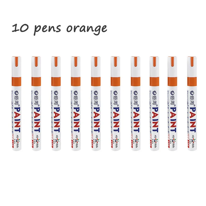 10 rotuladores permanentes, juego de marcadores de pintura de 12 colores, blanco, negro, azul, rojo, naranja, verde, azul, rosa, morado, café: Azul