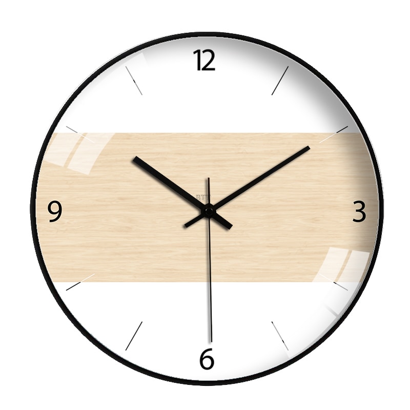 Reloj de pared nórdico para sala de estar, reloj de pared redondo, silencioso, , clásico