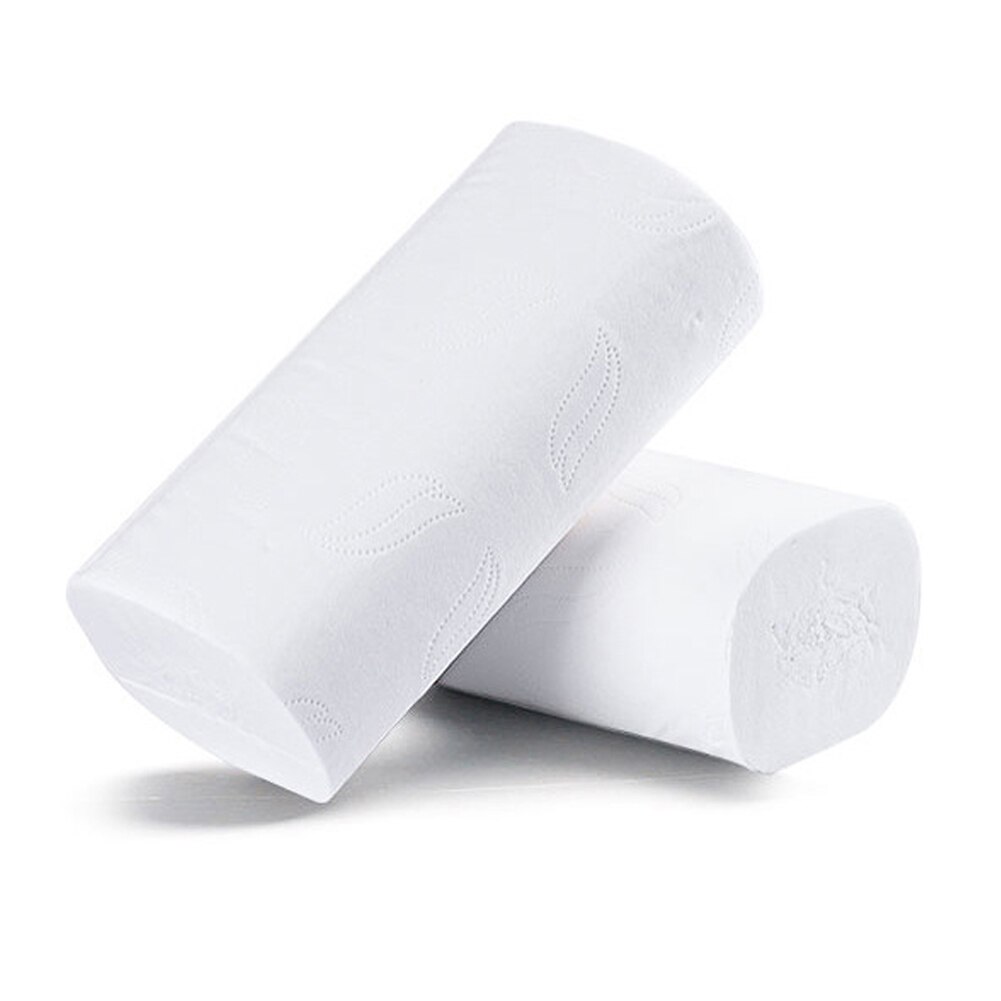 12 Roll Disposable Toilet Paper Roll Soft Printed Bathroom Tissue Coreless White 4-Ply Paper Towels WH998
