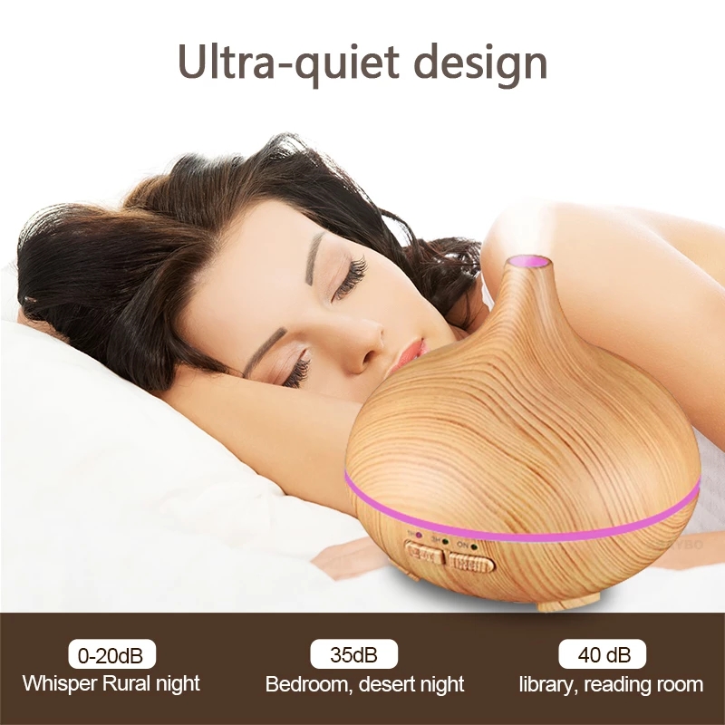 550ML Electric Aroma Diffuser Air Humidifier Essential Oil Diffuser Ultrasonic Remote Control Color LED Lamp Mist Maker Car HOME