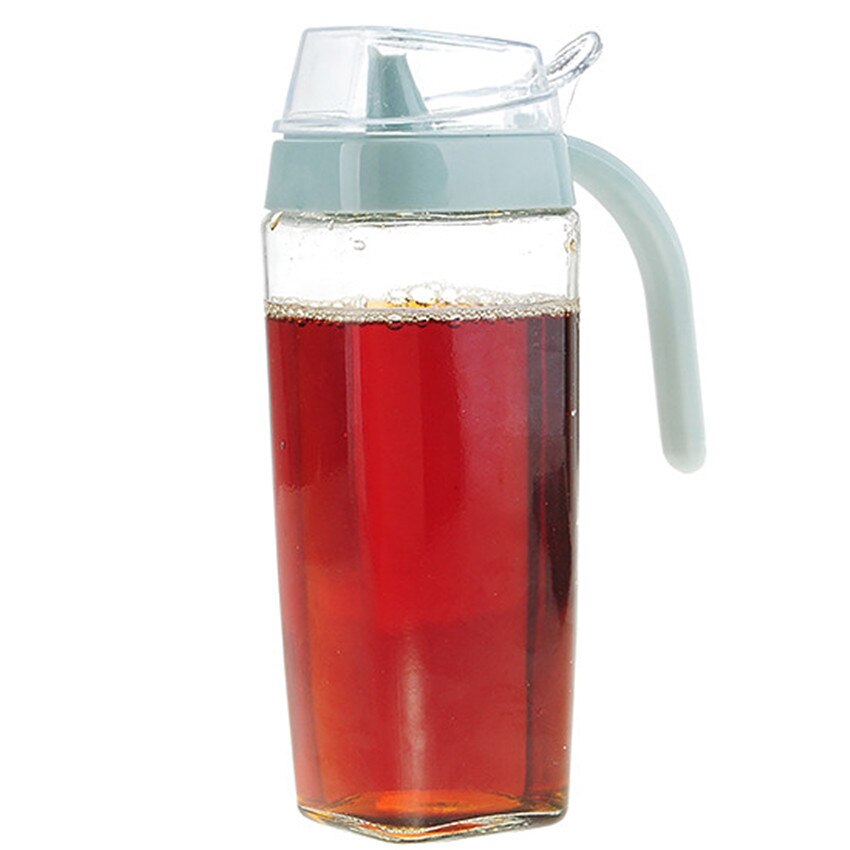 Lekvrij Olie Tank Sojasaus Olie Olijfolie Fles Kruiden Kruiden Suiker Zout Keuken Container Inegar Sesamolie Pot Glas jar: Blue 550ML