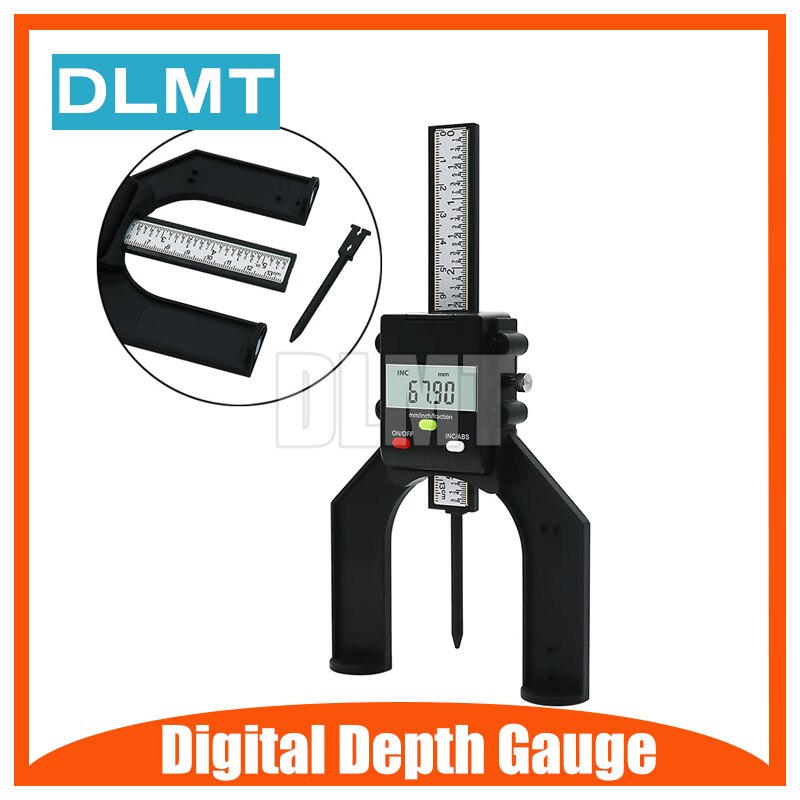 1PCS Digital Depth Gauge 80mm Hand Routers Digital Tread Depth Gauge LCD Magnetic Self Standing Aperture