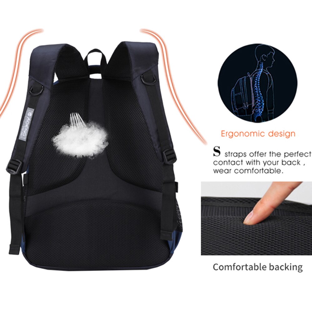 Aoking-mochila impermeable Unisex para hombre y mujer, bolso de libros para la escuela, adolescentes, viaje, portátil de gran capacidad