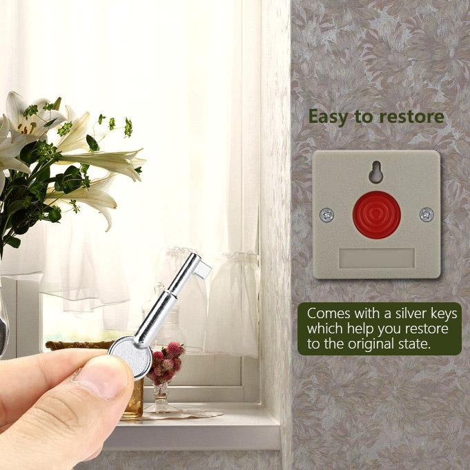 Mini Security Fire Emergency Alarm Panic Button DC 24V Wired Alarm for Family Office Outdoor