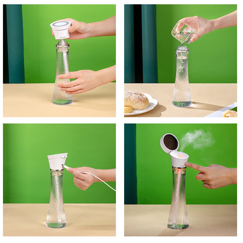 Mistmaker usb-luchtbevochtiger luchtreiniger met nachtlamp torenvorm thuiskantoor voor huishoudelijke kamers auto's luchtbevochtigers benodigdheden