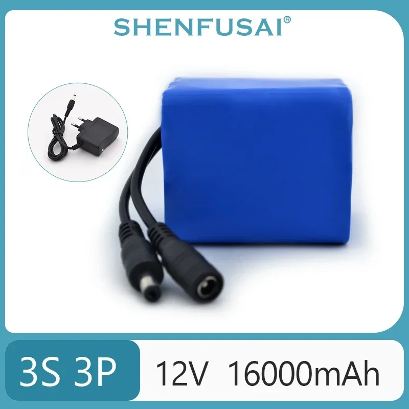 18650 lithium battery 12V battery pack, BMS+charging,3s3p DC large capacity rechargeable battery