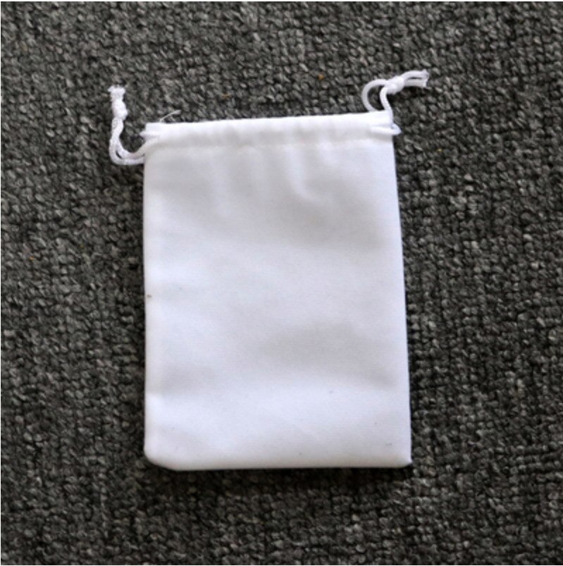 Velvet Drawstring Pouch 9x12cm (3.5"x4.75") pack of 50 Can print logo DIY Craft Watch Jewelry Bag: White