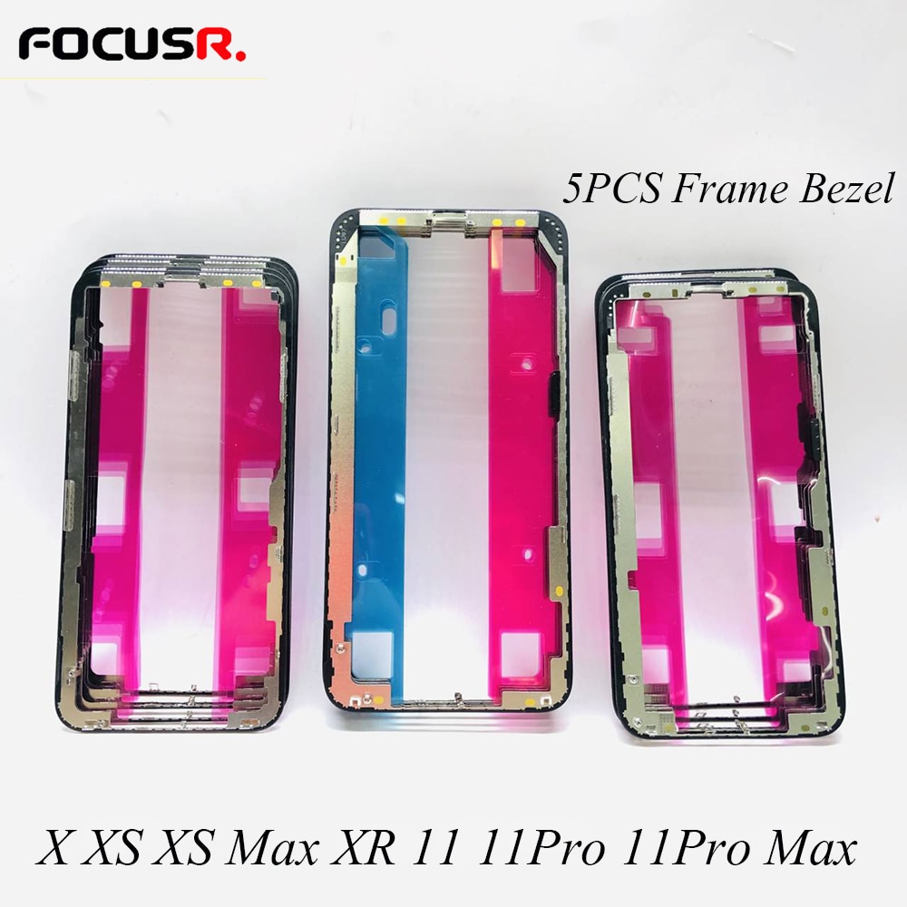 Originele lcd-touchscreen frame bezel beugel met lijm voor iphone x xsmax 11 pro 11 pro max mobiele telefoon touch panel reparatie onderdelen