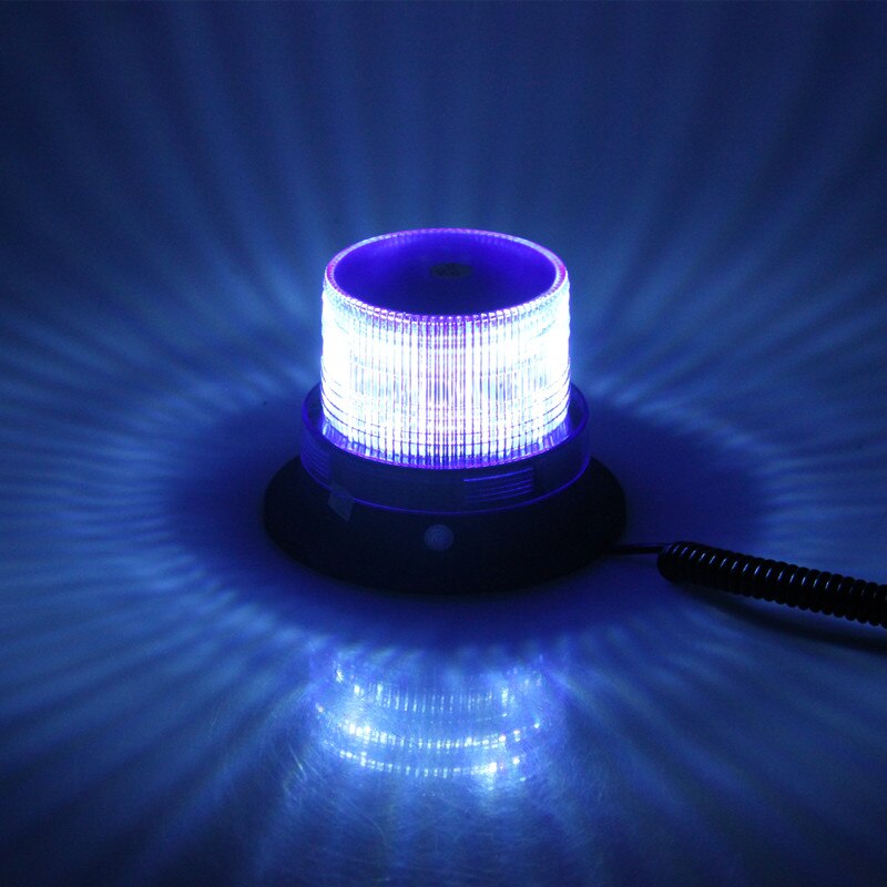 12/24v röd blå gul bil fordon led blinkande varningslampa polis strobe lampa varningslampa magnetmonterad led nödbelysning: Blå