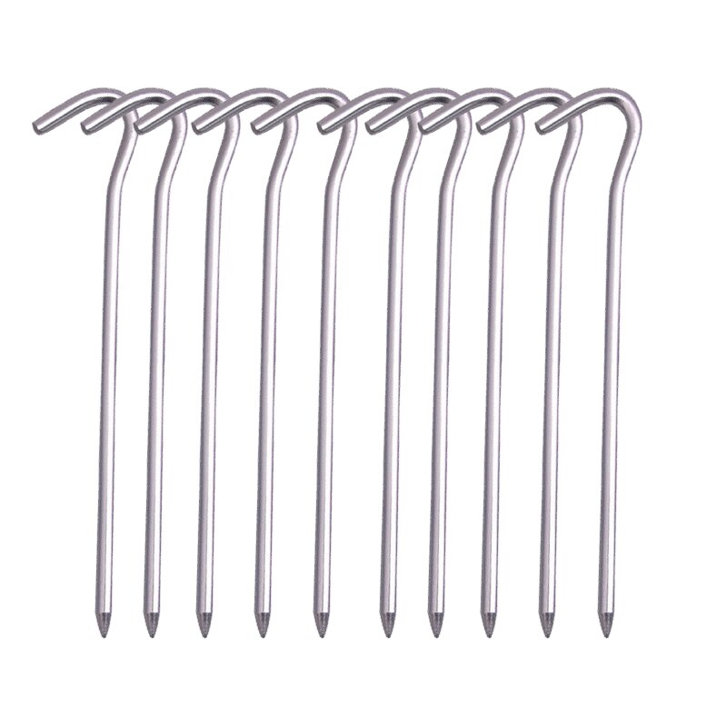 10 pz/set 18 centimetri In Lega di Alluminio Pioli Tenda Con Ganci Pali Da Giardino Chiodo A Terra Per Amaca di Campeggio Guyline Tenda Baldacchino Flysheet: WHITE