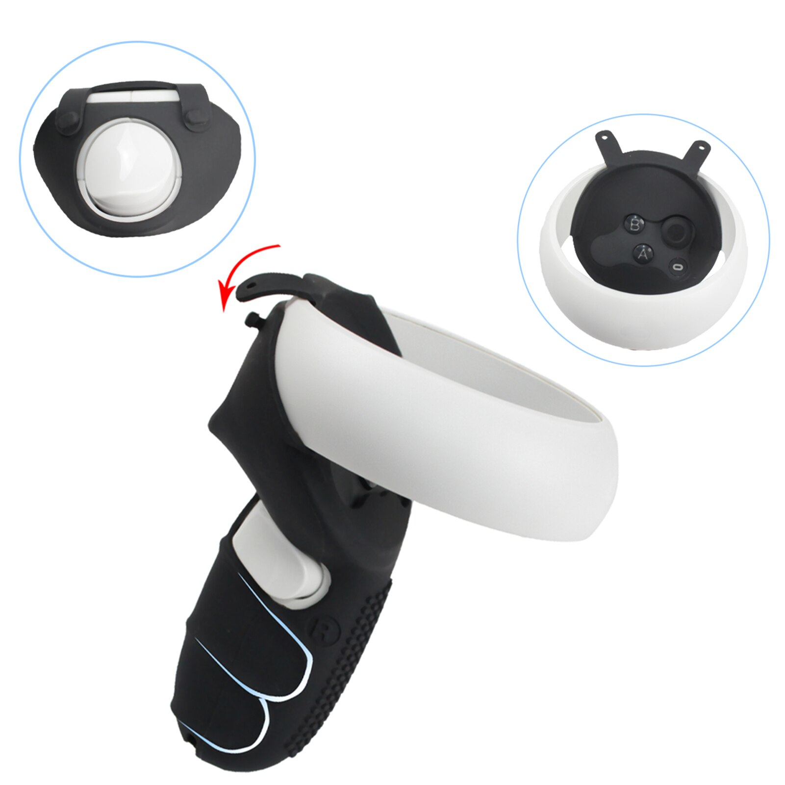 Set di Controller Touch 5 In1 VR per cinturino per articolazione Oculus qu2 + coperchio impugnatura in Silicone + cinturino da polso + coperchio antipolvere obiettivo VR + cappuccio pulsante pollice