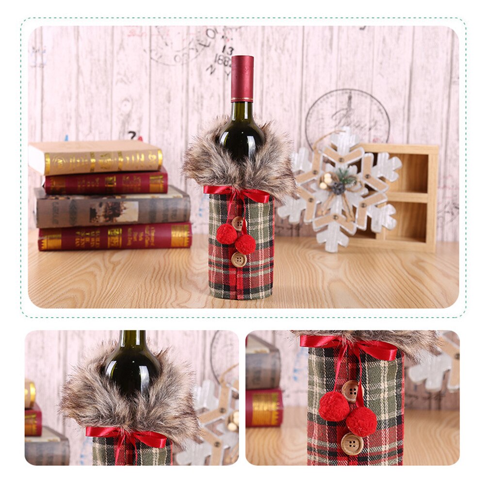 Wein Flasche Abdeckung Tasche Mehrweg Mittagessen Tasche Wein Flasche Weihnachten Taschen Textil Faltbare Verpackung Kordelzug Party Tisch Dekor