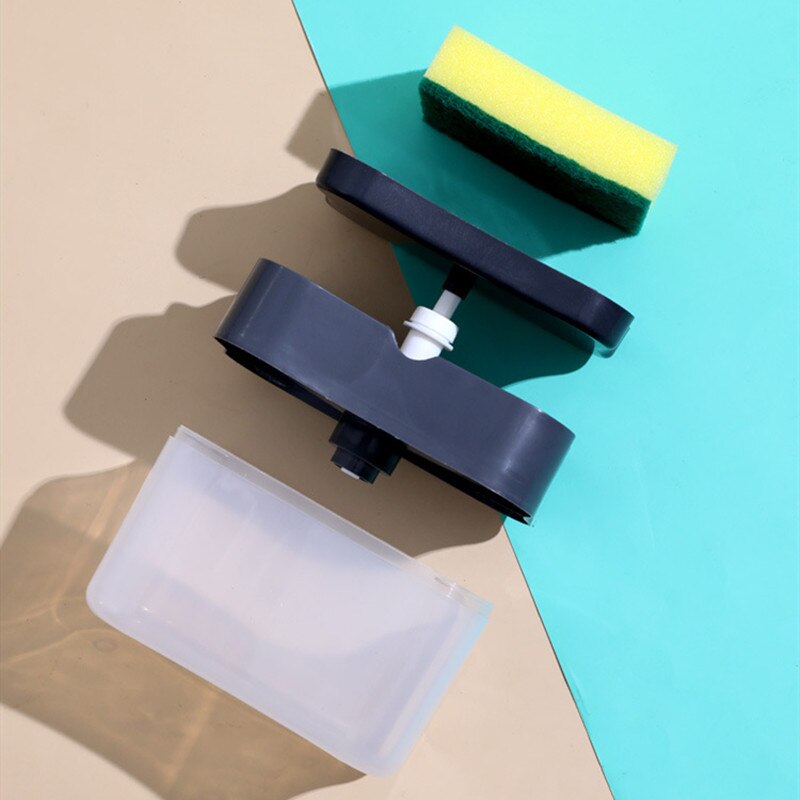 Zeep Pomp Dispenser Met Spons Houder 2 In 1 Vloeibare Dispenser Pressure Container Zeep Organizer Keuken Schoonmaken Tool