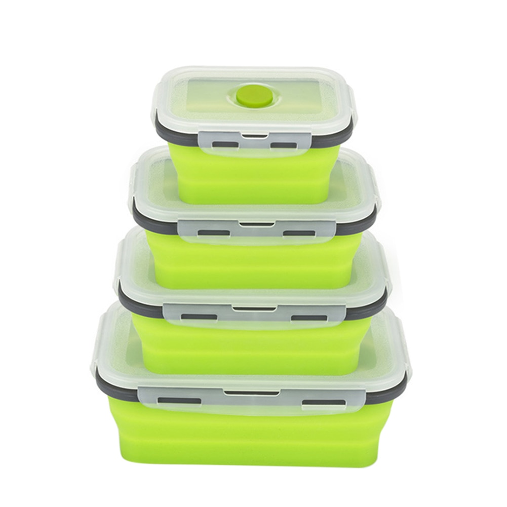 Lunch Box Silicone Bowl Folding Foldable Portable Food Storage Container Eco-Friendly GQ999