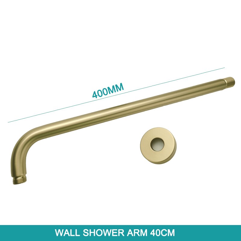 Ceiling Wall Mounted Overhead Shower Arm Set Gold Head Shower Holder Square Round Stainless Steel: SA0001BG-86