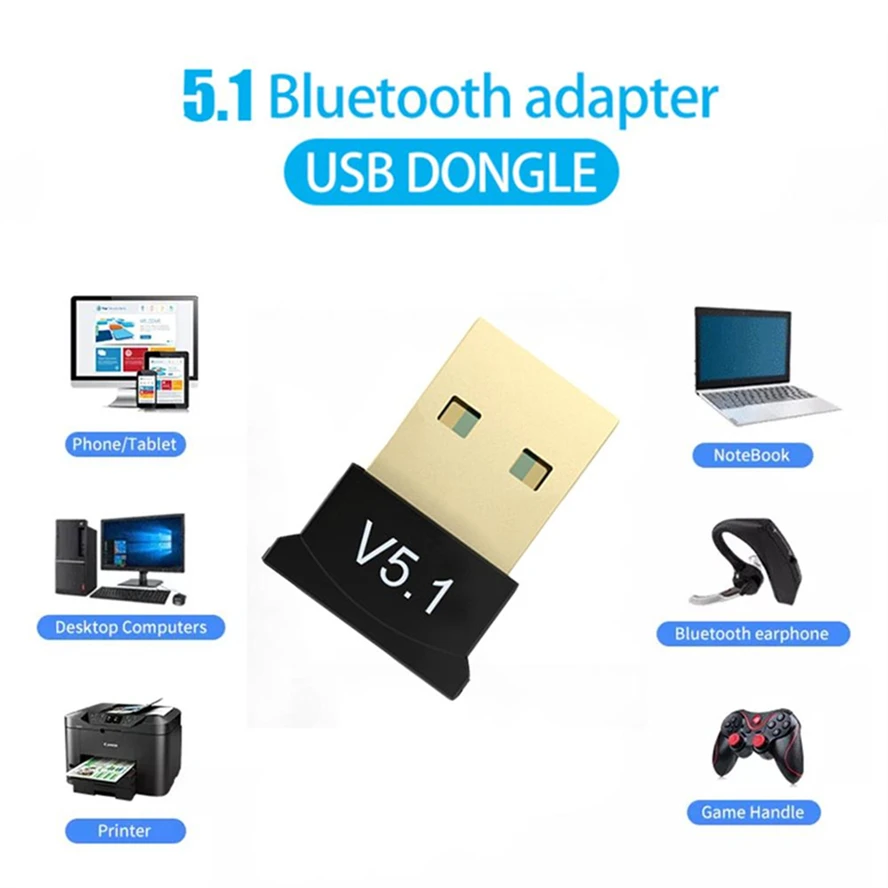 MINI USB Bluetooth 5.1 Adapter Wireless Bluetooth 5.3 Dongle Adapter for PC Laptop Wireless Speaker Audio Receiver Transmitter