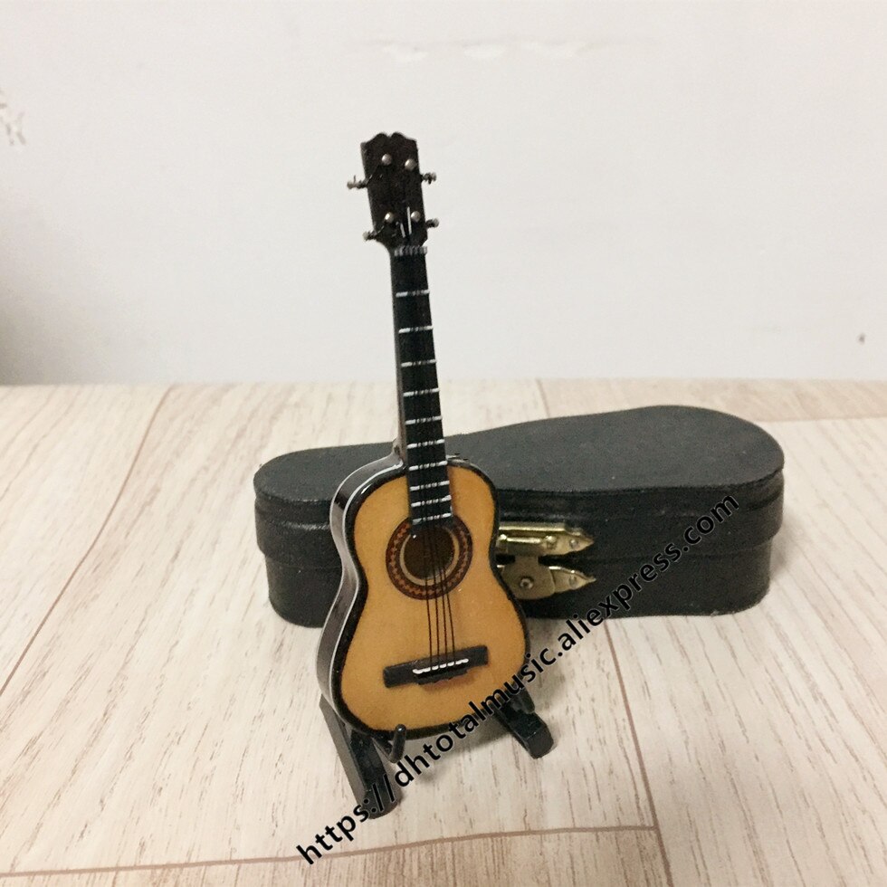 Mini guitare Miniature modèle guitare électrique modèle B Miniature en bois Mini Instrument de musique modèle Collection: Ukulele N-10cm